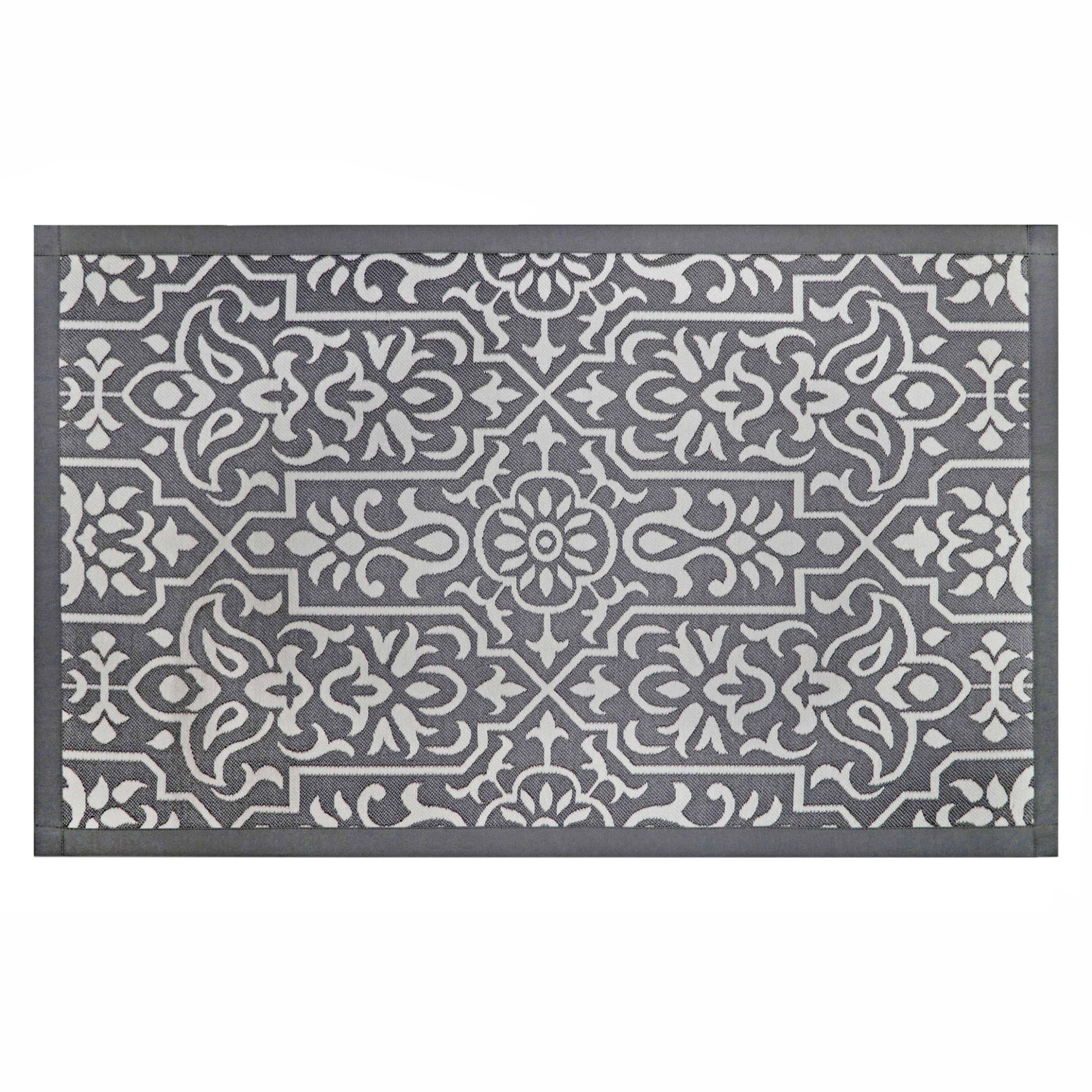 Better Homes & Gardens Grey Jacquard Woven Kitchen Rug, 5" x 5", 5 Piece - grey kitchen rugs