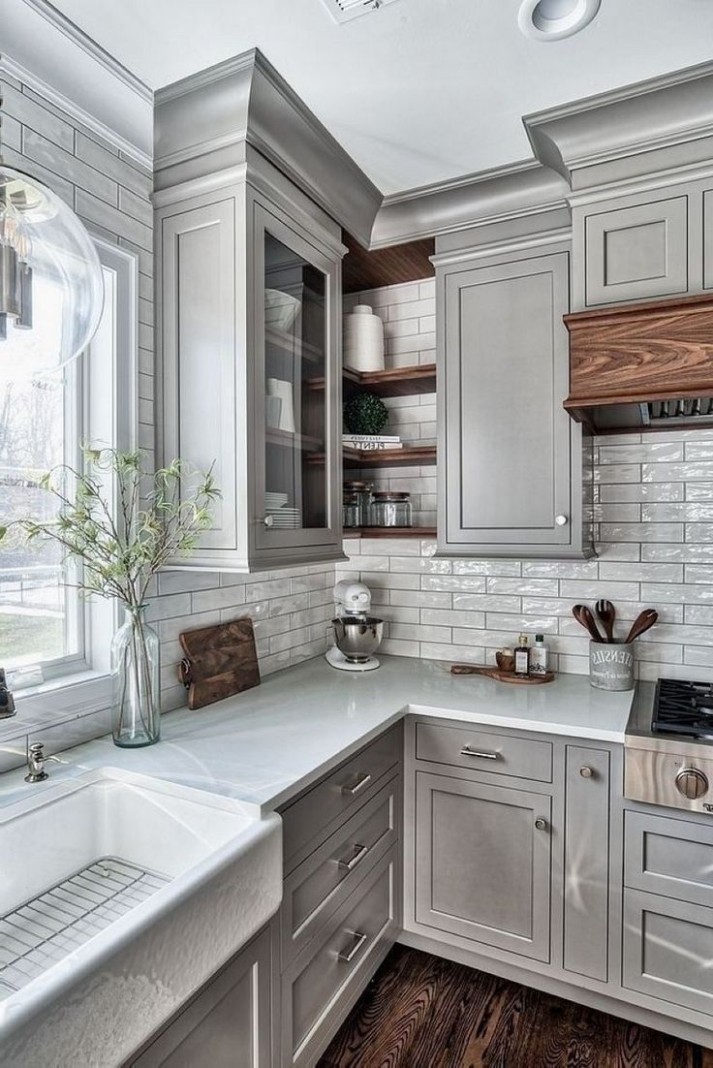 Home Decor Decoracion Grey kitchens will never go out of style  - gray kitchen cabinets pinterest