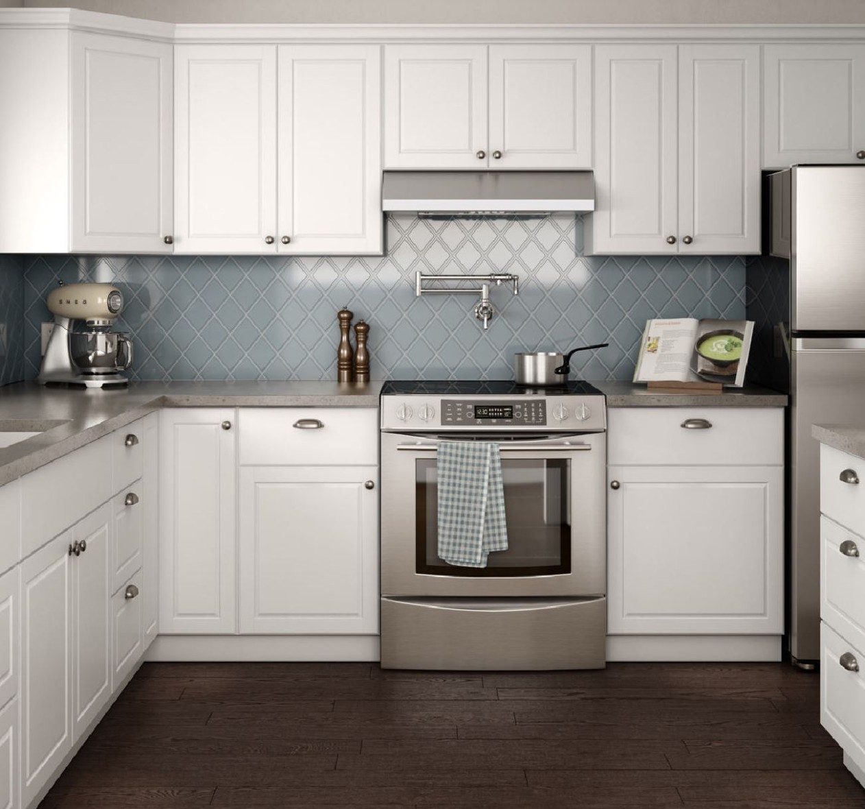 Madison Base Cabinets in Warm White – Kitchen – The Home Depot - kitchen cabinets from home depot