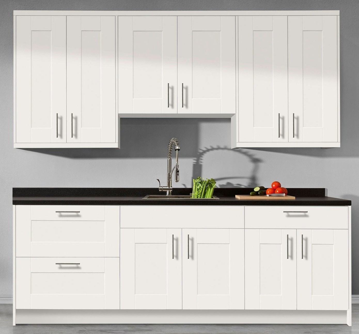 Modern Modular Alder Kitchen Cabinet Flat Pack White Shaker - flat pack cabinets