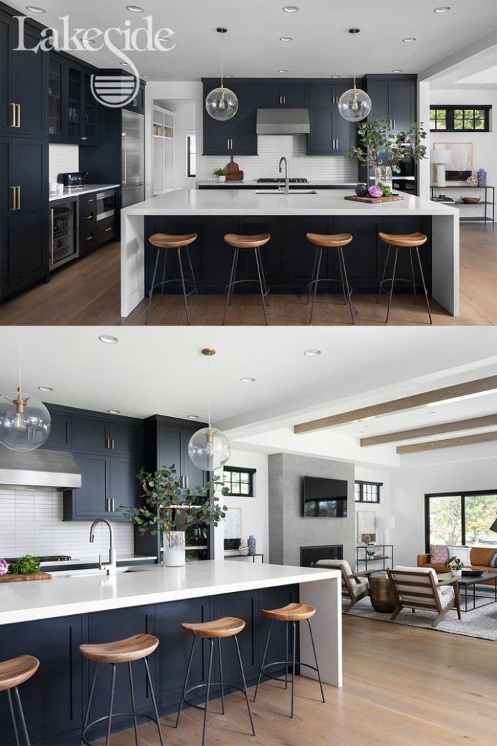 Open Concept Black & White Kitchen  Open concept kitchen living  - black and white kitchen ideas pinterest