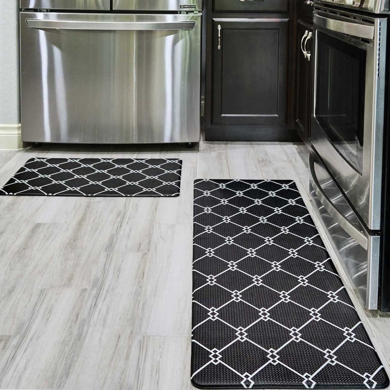 Sierra Concepts Kitchen Mat 5 Piece Rug Combo Set - Anti Fatigue Waterproof  Home Décor Cushioned Floor Mats for Standing near Sink, Bathroom,  - grey kitchen rugs