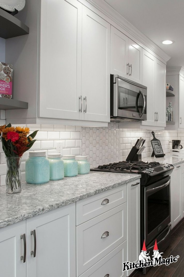 White Kitchen Cabinets and Countertops: A Style Guide  Kitchen  - what cabinet color goes with white countertops?